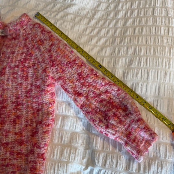 Sezane Emile cardigan multicolored pink orange alpaca wool blend sweater - Picture 11 of 14